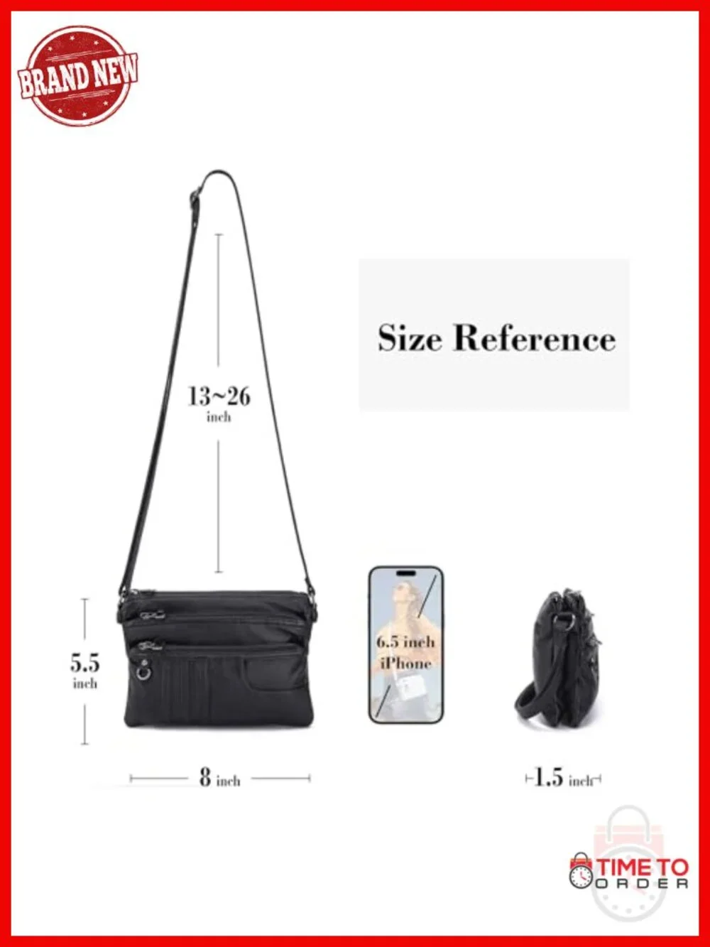 Multiple Pockets Small Crossbody Purse Cell Phone Purse Shoulder Bag with